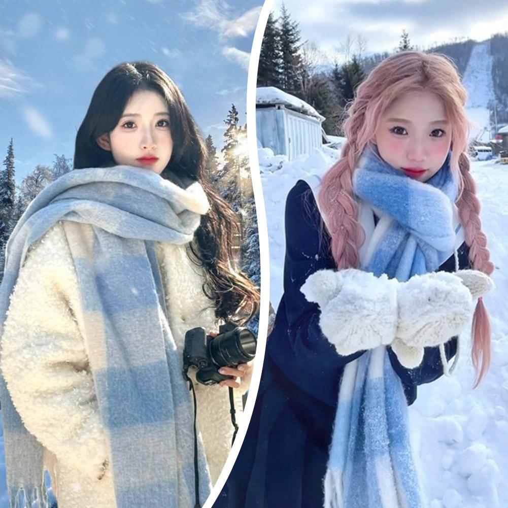 Winter Clothing Korea - أنيق بسيط الكورية مستوحاة الأزرق الأبيض