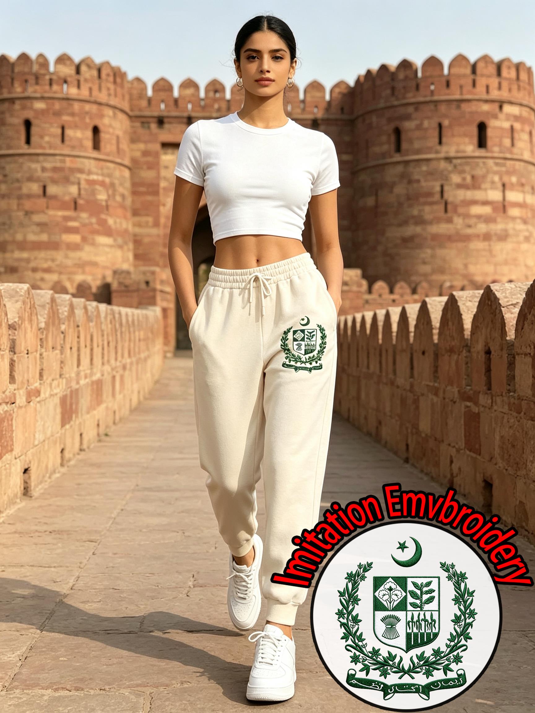 Winter Clothing Women Pakistan - بنطلون جوجينج نسائي مطبوع بتطريز مقلد